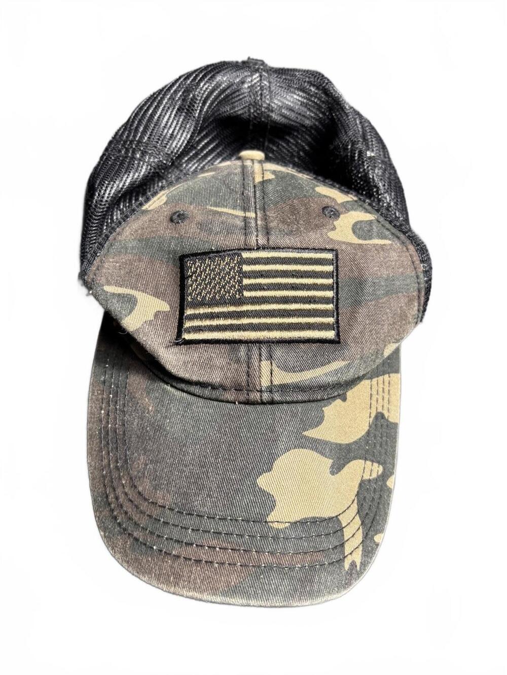 H3 Headwear Camouflage Adjustable Baseball Cap with American